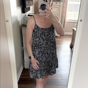 Hippie Rose Black and White Floral Mini Dress